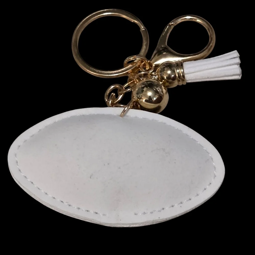Elegant Silver and Gold Football Bag Charm | Keychain